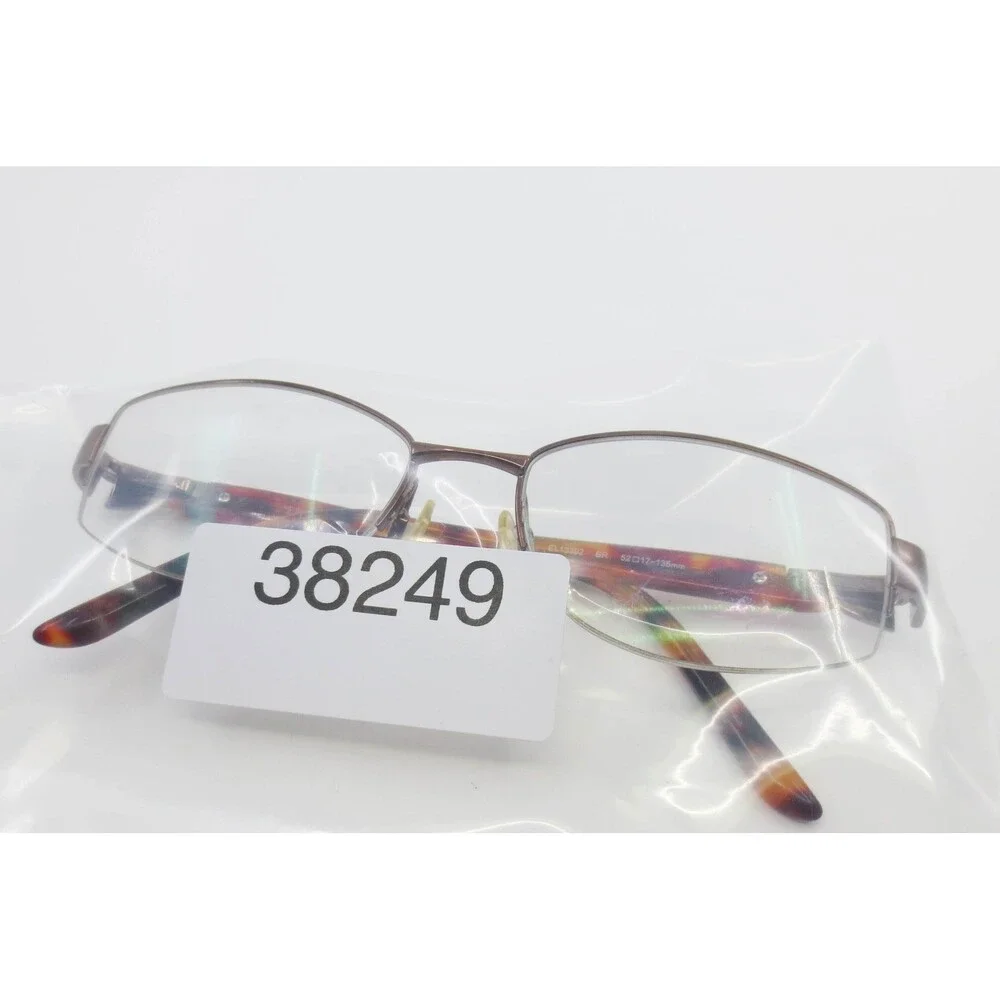 Elle EL13392 BR Brown Tortoise Semi-Rimless Rectangular Eyeglasses Frames